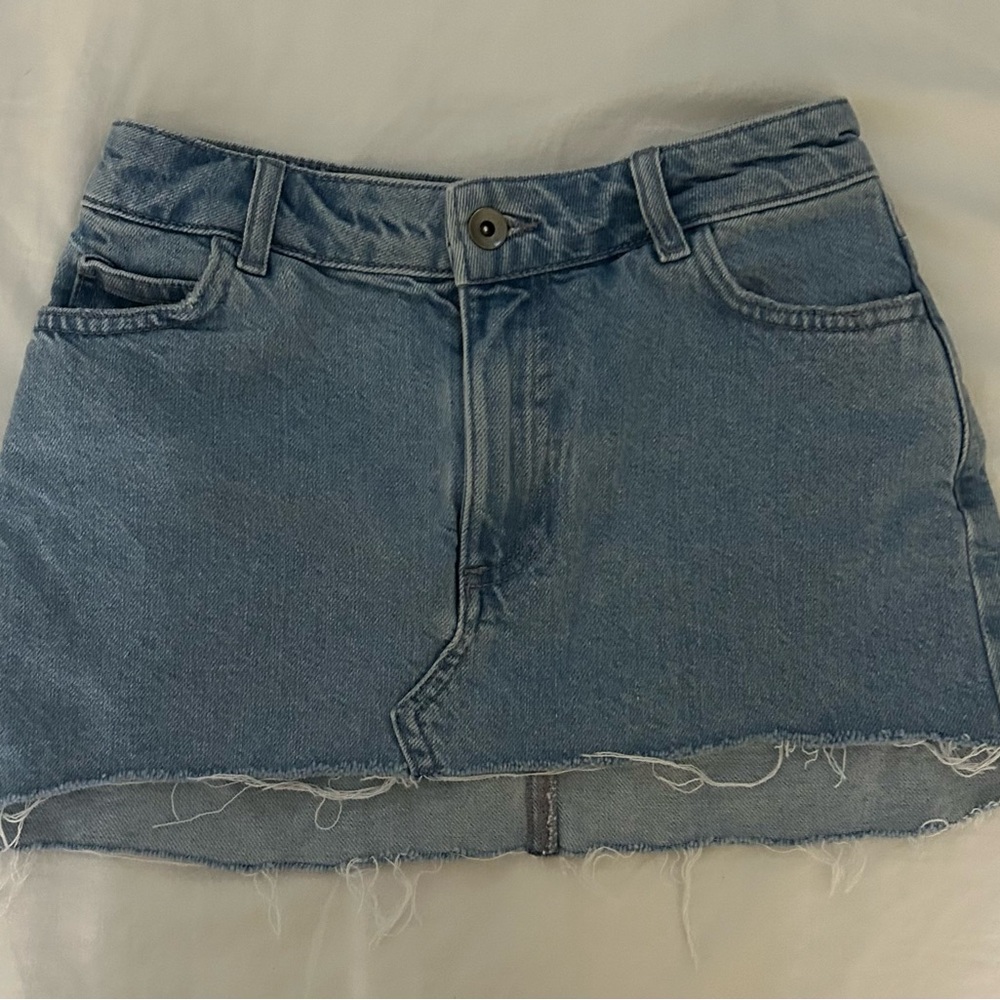 Casual Blue Denim Mini Skirt